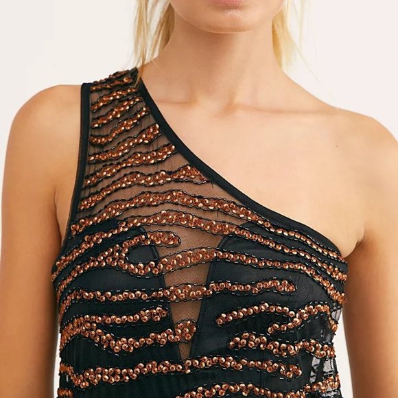 Free People One Shoulder Sequin Top, NWOT, XL - Picture 5 of 7